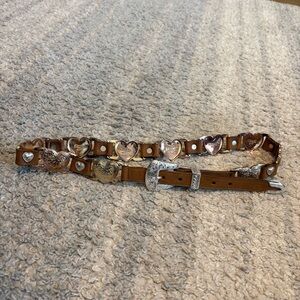 Nadim USA Concho Belt size 34 brown Leather Western Country Rodeo female